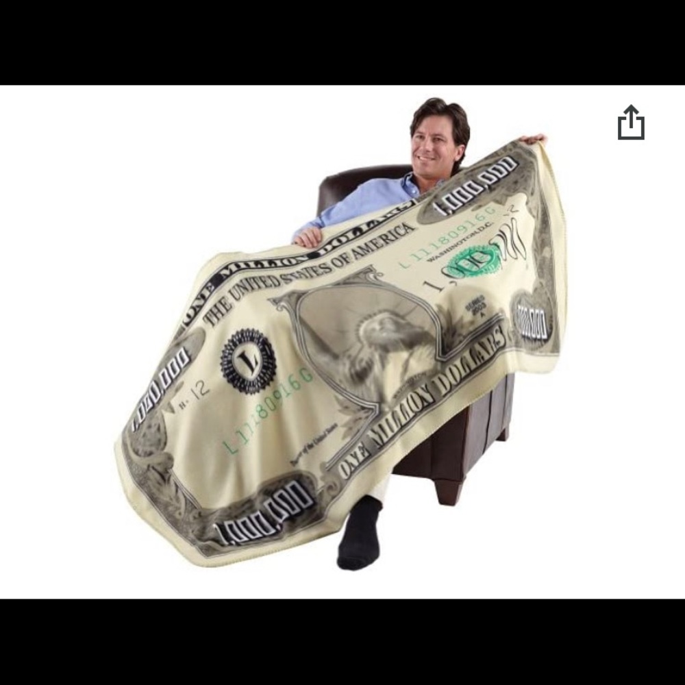 Fleece throw blanket- Million dollar bill